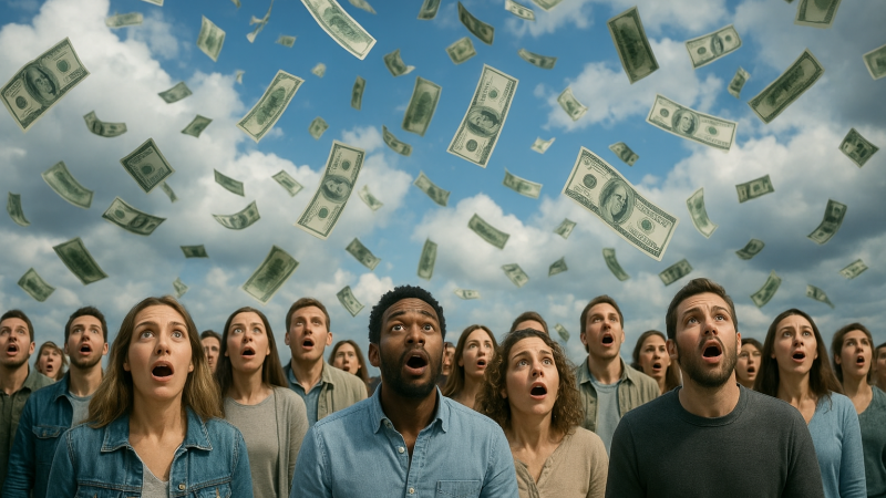 Didim Yeşilkent yolunda gökten yağmur gibi para yağdı