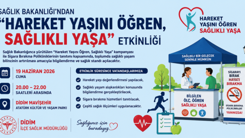 Didim’de 'Hareket Yaşını Öğren, Sağlıklı Yaşa' Etkinliği Düzenlenecek
